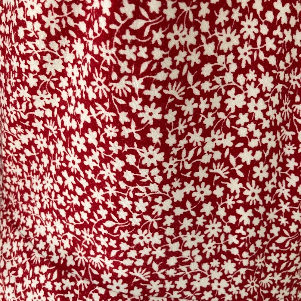 EUC Hollister Red/White V-neck Floral Long Sleeve Wrap Mini Dress - Picture 4 of 4